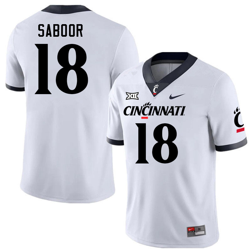 Cincinnati Bearcats #18 Marqavious Saboor College Football Jerseys Stitched-White